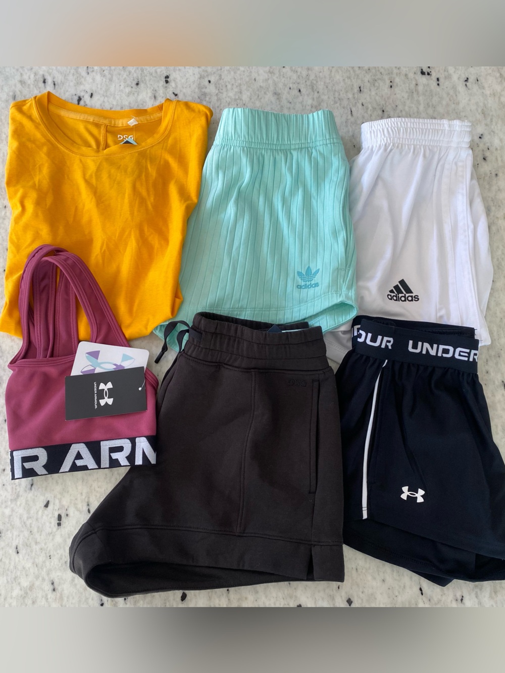 Girls Bundle of Shorts, Shirt and Sports Bra-Medium - Under Armour, Adidas, DSG